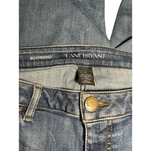 Lane Bryant Women's Size 16 Boyfriend Jeans Blue Denim Med Wash Distressed - Picture 4 of 10